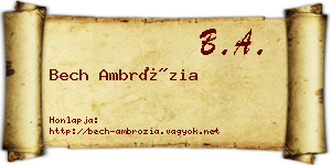 Bech Ambrózia névjegykártya